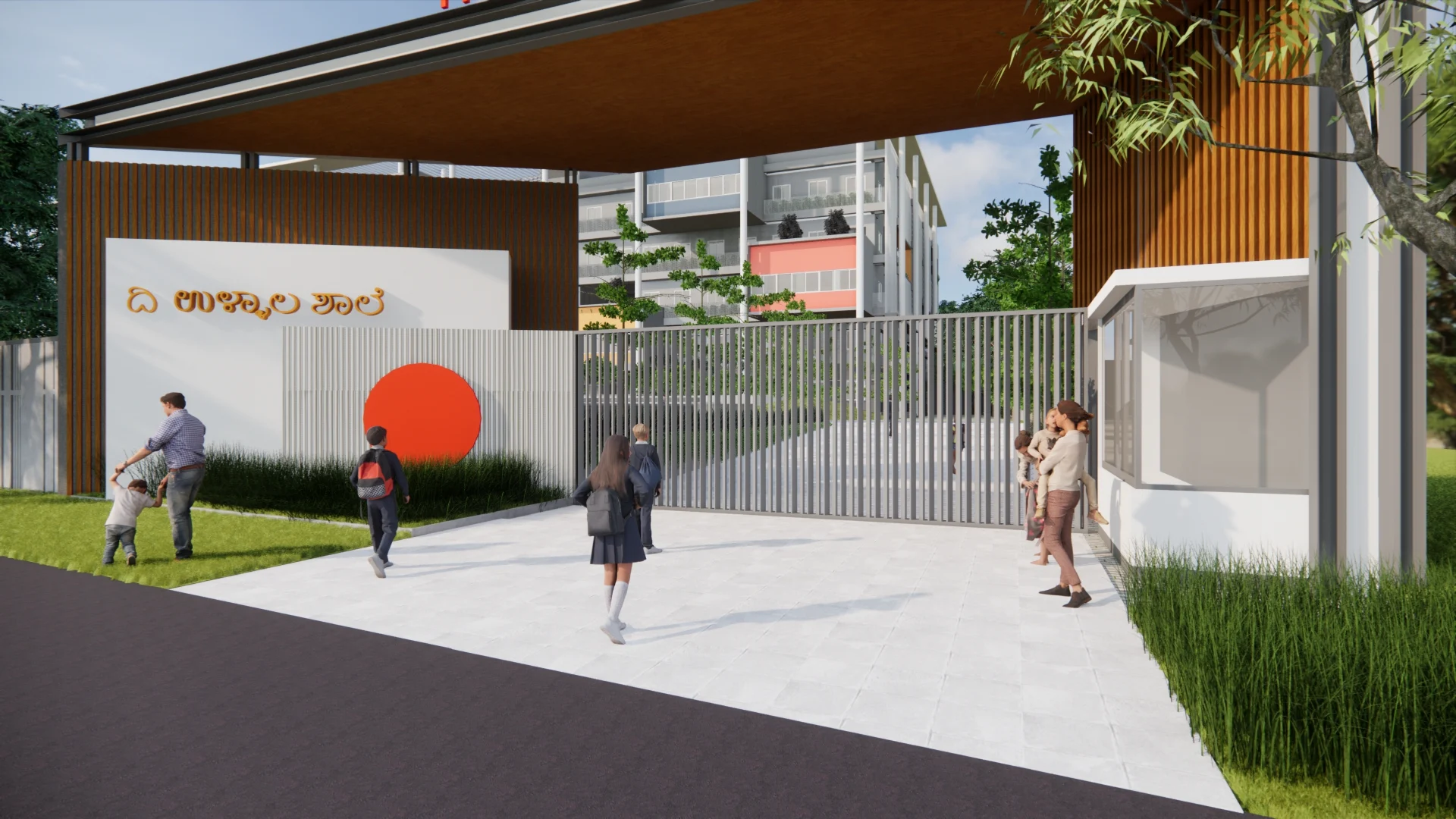 National Public School Ullal entrance gate landscape design Bangalore