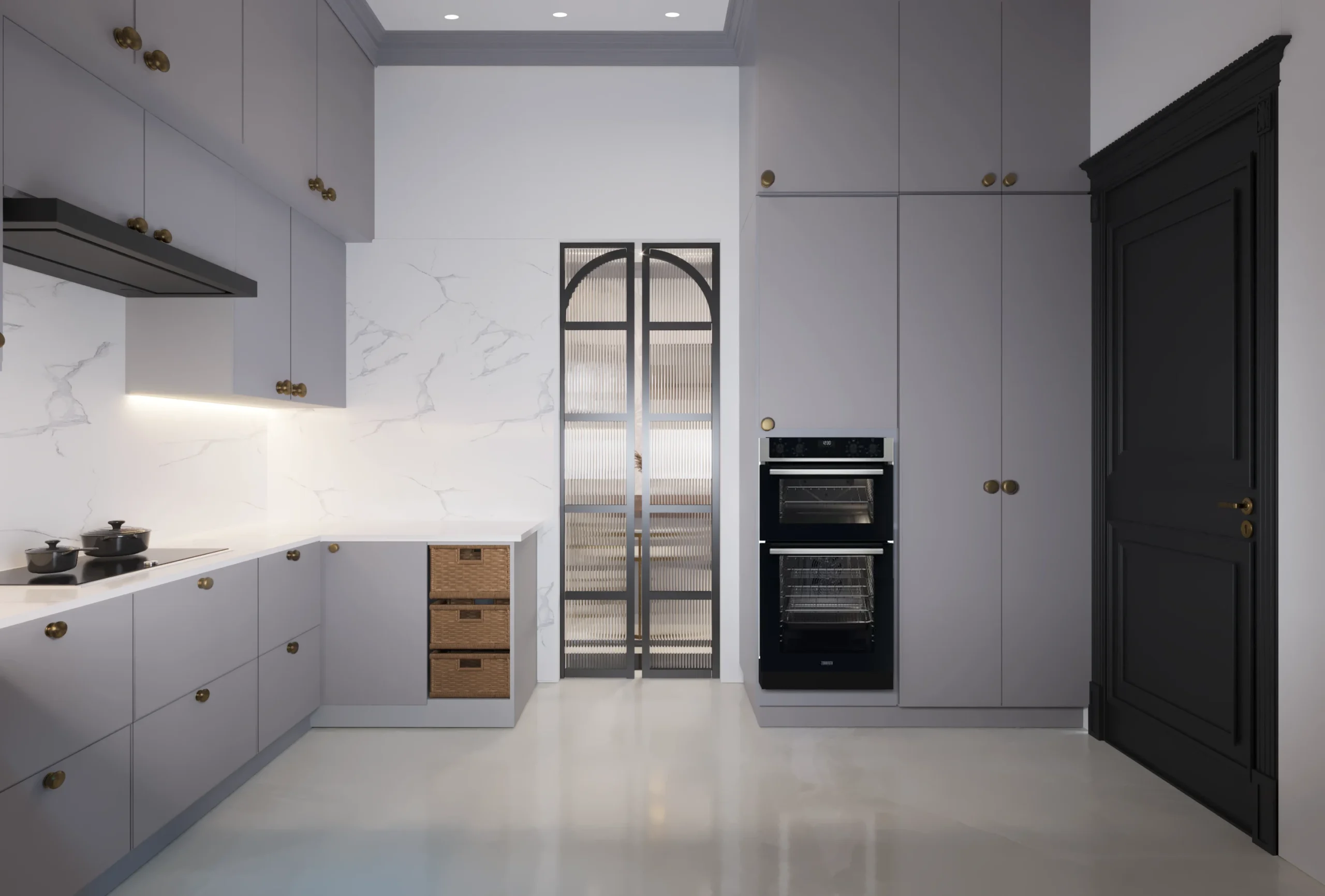 Luxury Kitchen Design with Tall Storage Units