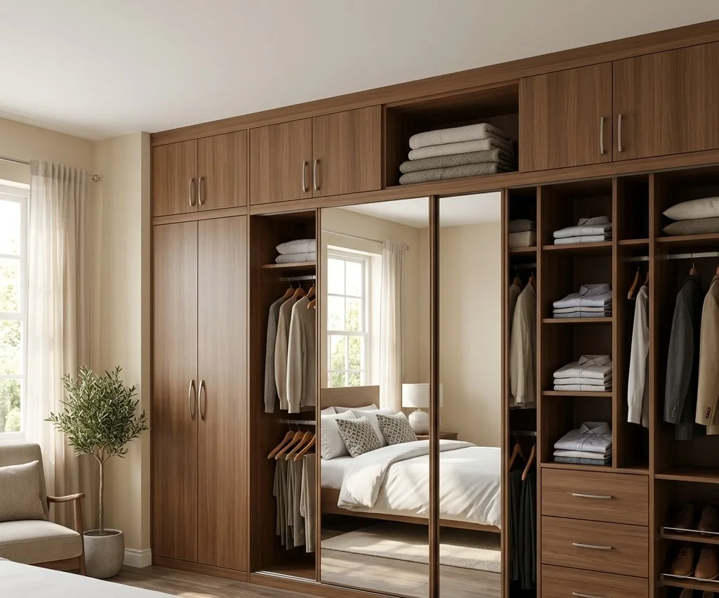 Smart Storage Wadrobe Interior Design for a 3BHK Apartment in Bangalore