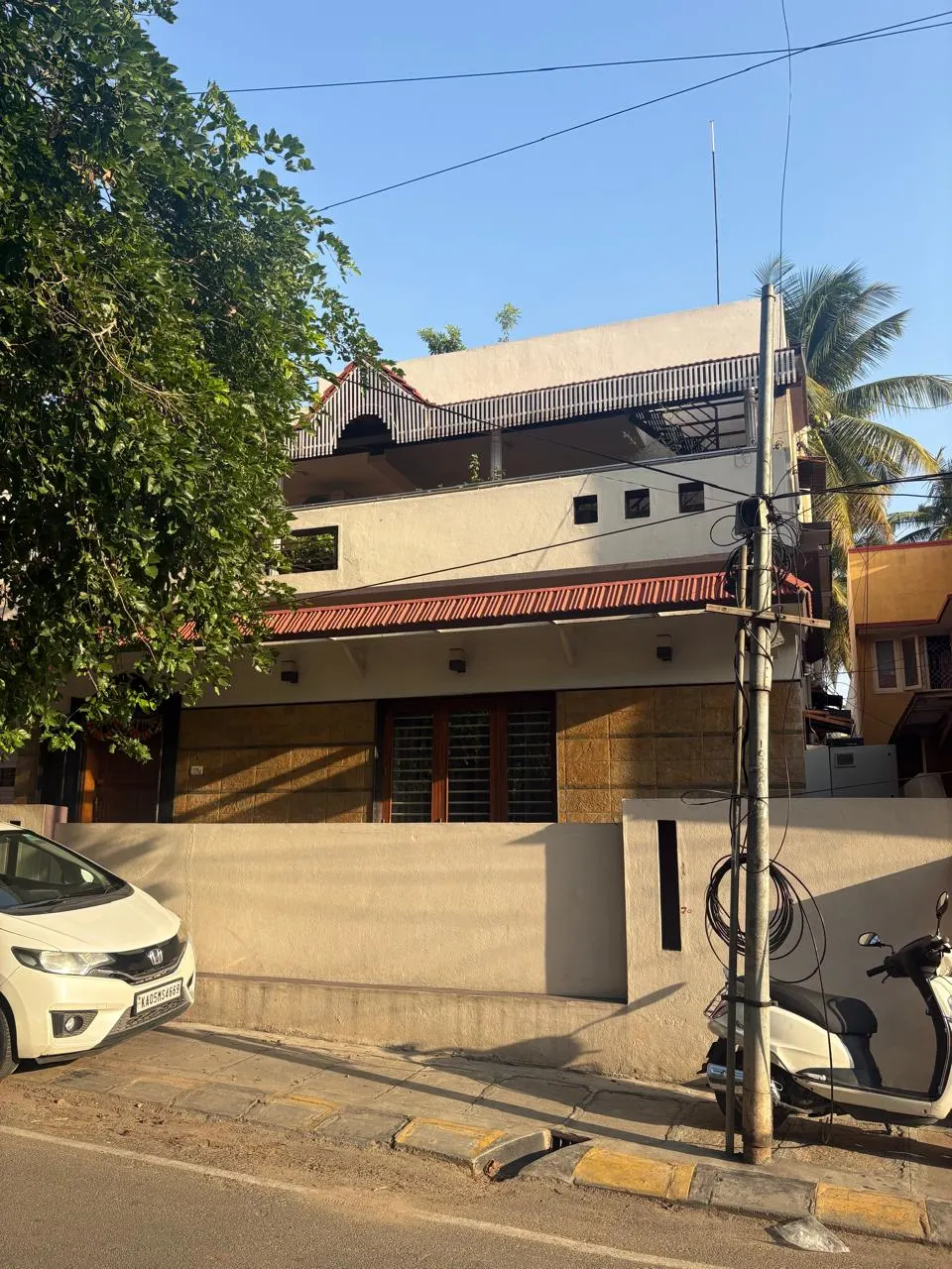 Modern brick house exterior renovation in Bangalore